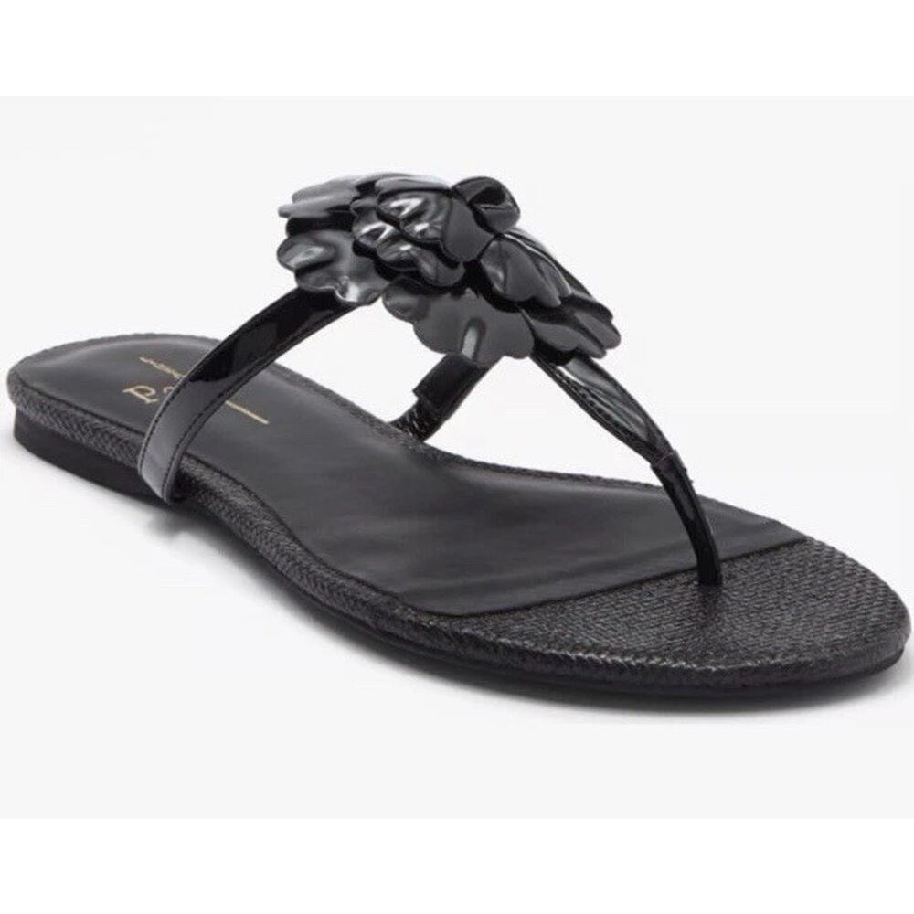 Linea Paolo Laurel” flower sandals black Size 10 NEW